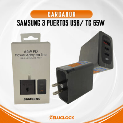 CARGADOR SAMSUNG 3 PUERTOS USB/ TC 65W