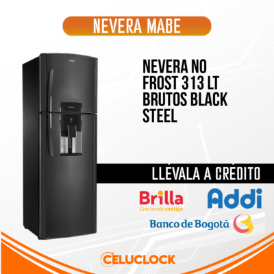 NEVERA MABE NO FROST 313 LITROS BLACK STEEL