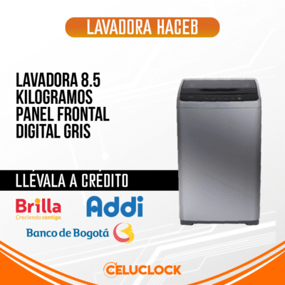 LAVADORA HACEB 8.5 KG PANEL FRONTAL DIGITAL GRIS